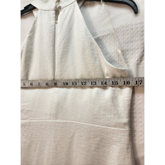 Kellywood Dress Size Medium White Halter Tie Strap Frill Detail Sundress - Picture 7 of 9